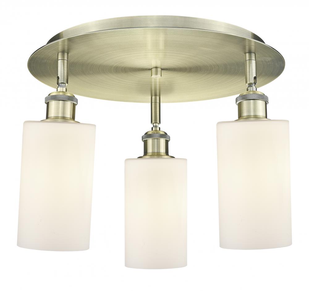 Clymer - 3 Light - 16 inch - Antique Brass - Semi-Flush Mount