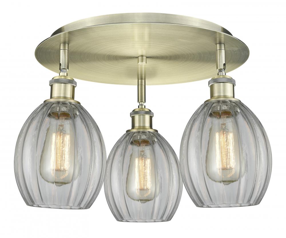 Eaton - 3 Light - 17 inch - Antique Brass - Semi-Flush Mount