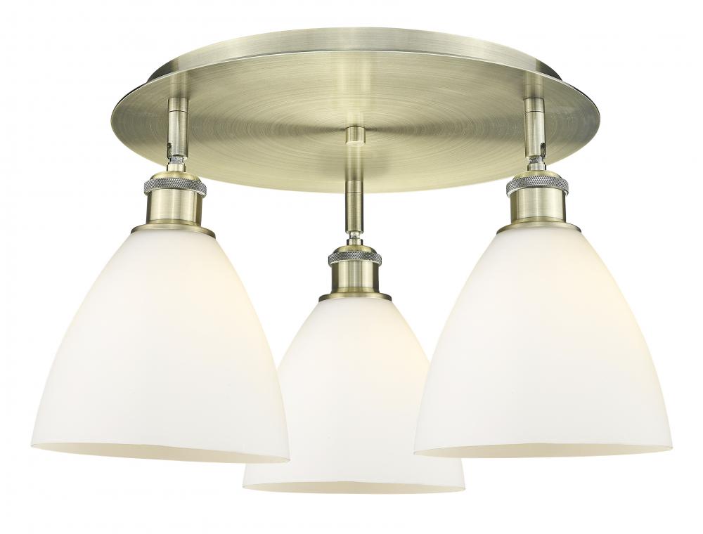 Bristol - 3 Light - 19 inch - Antique Brass - Semi-Flush Mount