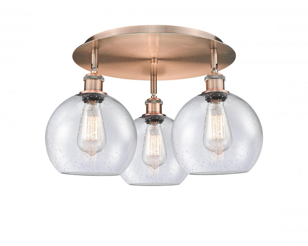 Athens - 3 Light - 20 inch - Antique Copper - Semi-Flush Mount