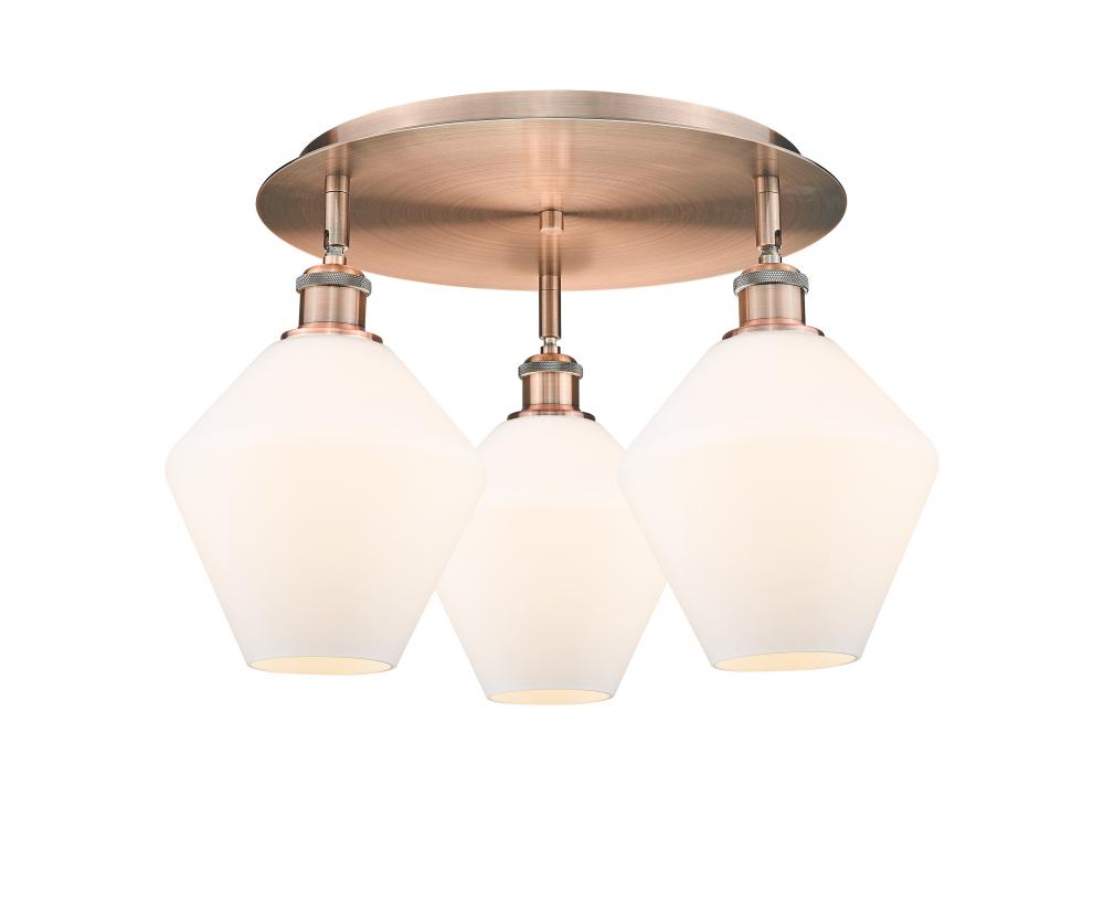 Cindyrella - 3 Light - 20 inch - Antique Copper - Semi-Flush Mount