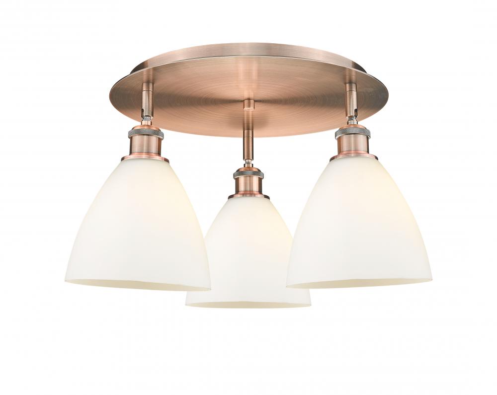 Bristol - 3 Light - 19 inch - Antique Copper - Semi-Flush Mount