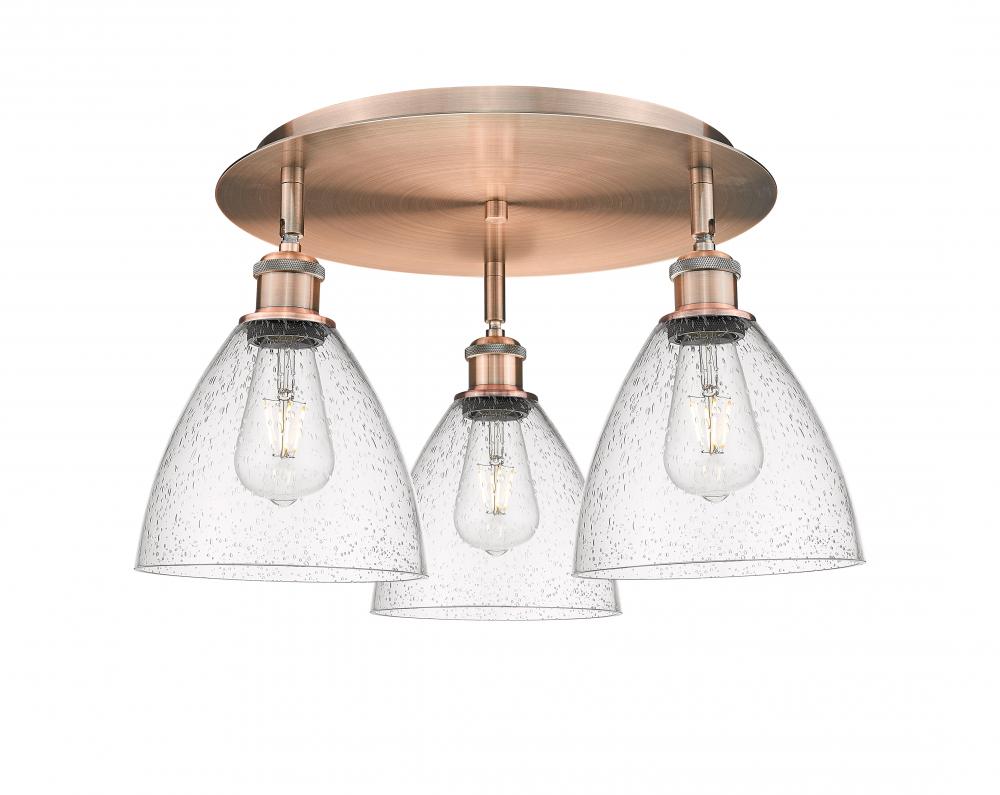 Bristol - 3 Light - 19 inch - Antique Copper - Semi-Flush Mount