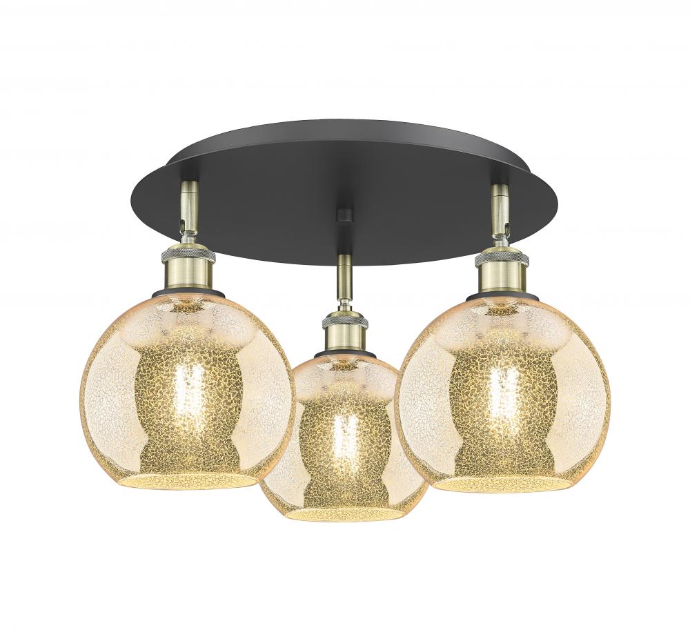 Athens - 3 Light - 20 inch - Black Antique Brass - Semi-Flush Mount