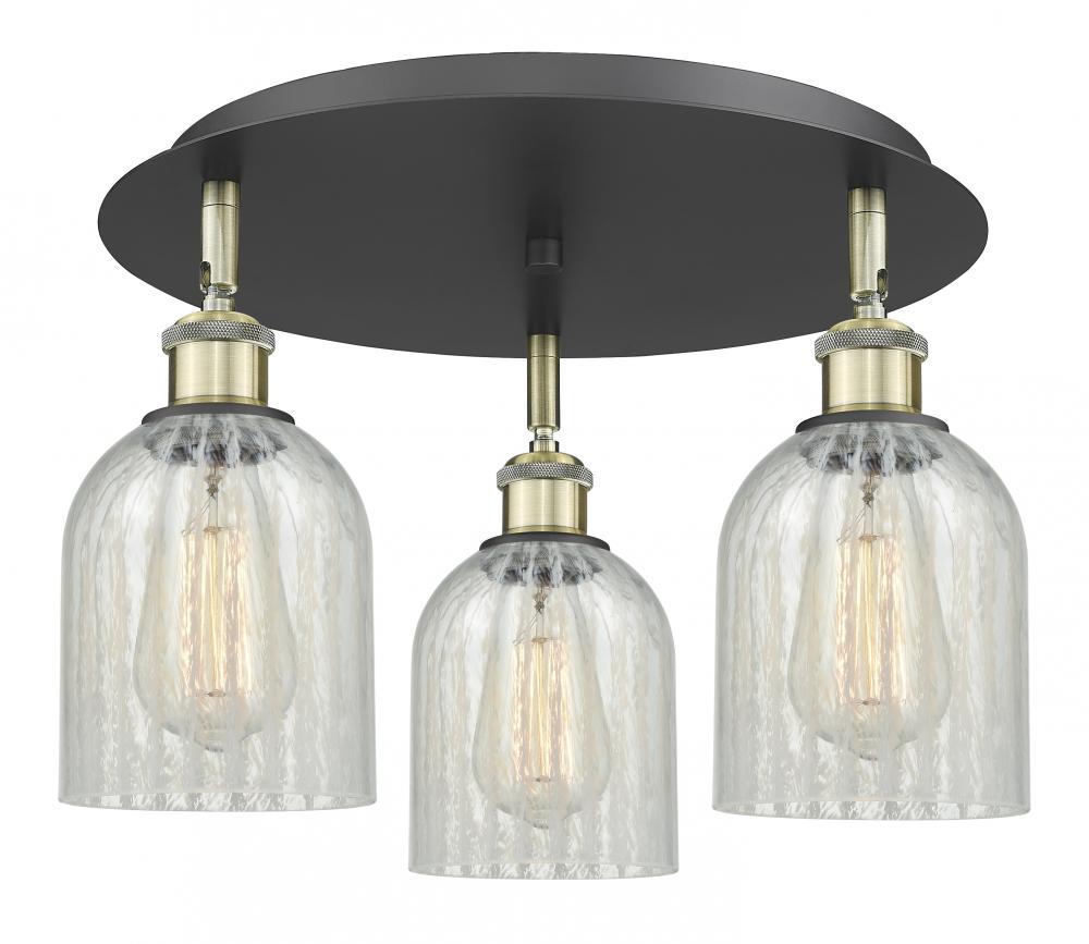 Caledonia - 3 Light - 17 inch - Black Antique Brass - Semi-Flush Mount