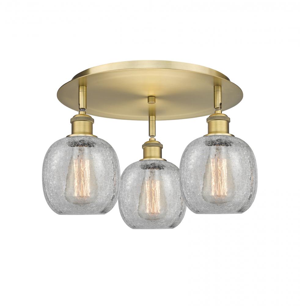 Belfast - 3 Light - 18 inch - Brushed Brass - Semi-Flush Mount
