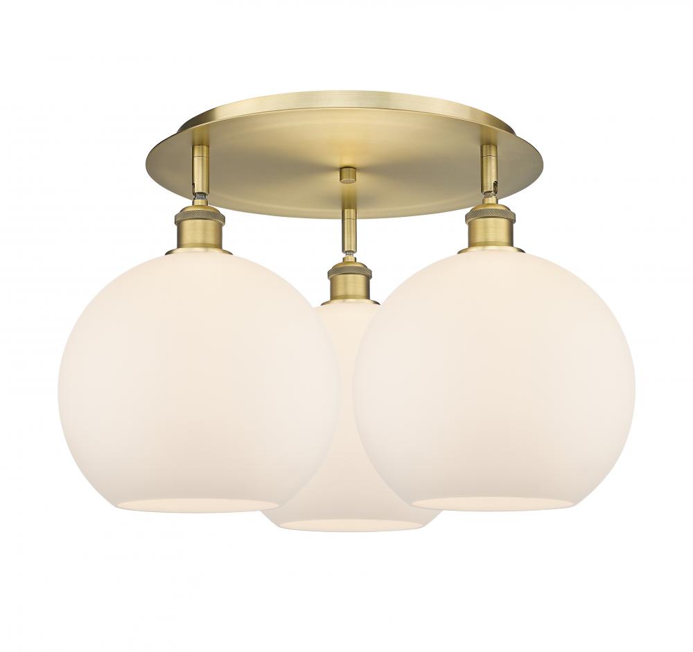 Athens - 3 Light - 22 inch - Brushed Brass - Semi-Flush Mount