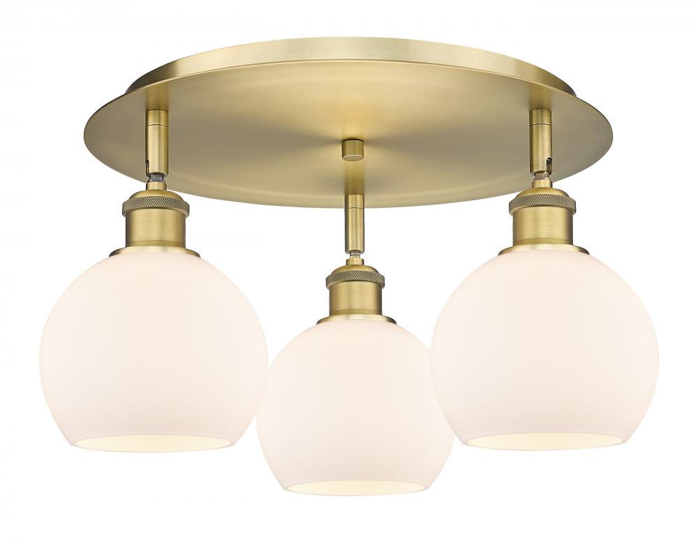 Athens - 3 Light - 18 inch - Brushed Brass - Semi-Flush Mount