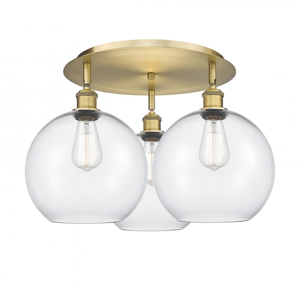Athens - 3 Light - 22 inch - Brushed Brass - Semi-Flush Mount