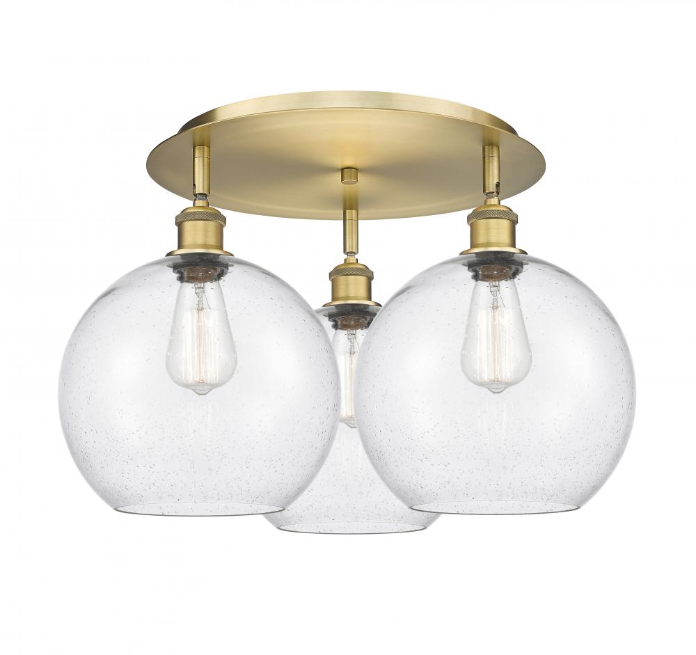 Athens - 3 Light - 22 inch - Brushed Brass - Semi-Flush Mount