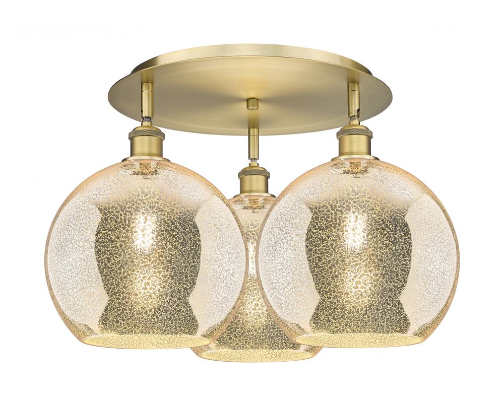 Athens - 3 Light - 22 inch - Brushed Brass - Semi-Flush Mount