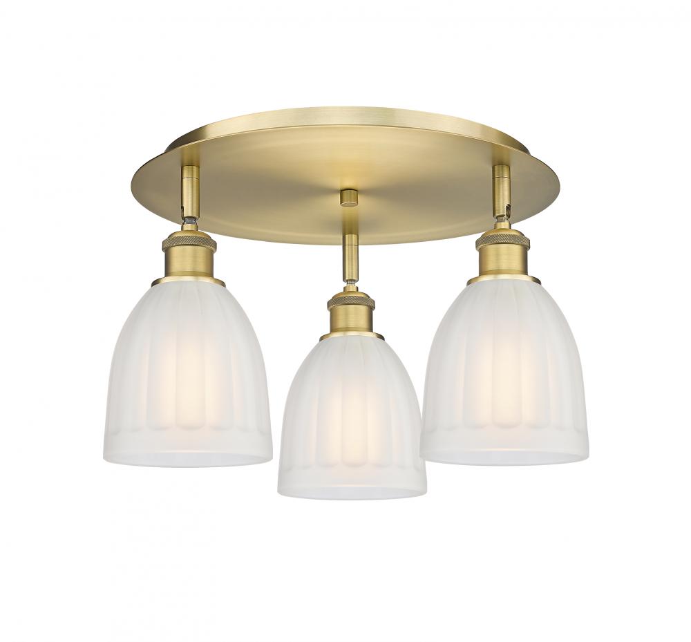 Brookfield - 3 Light - 18 inch - Brushed Brass - Semi-Flush Mount