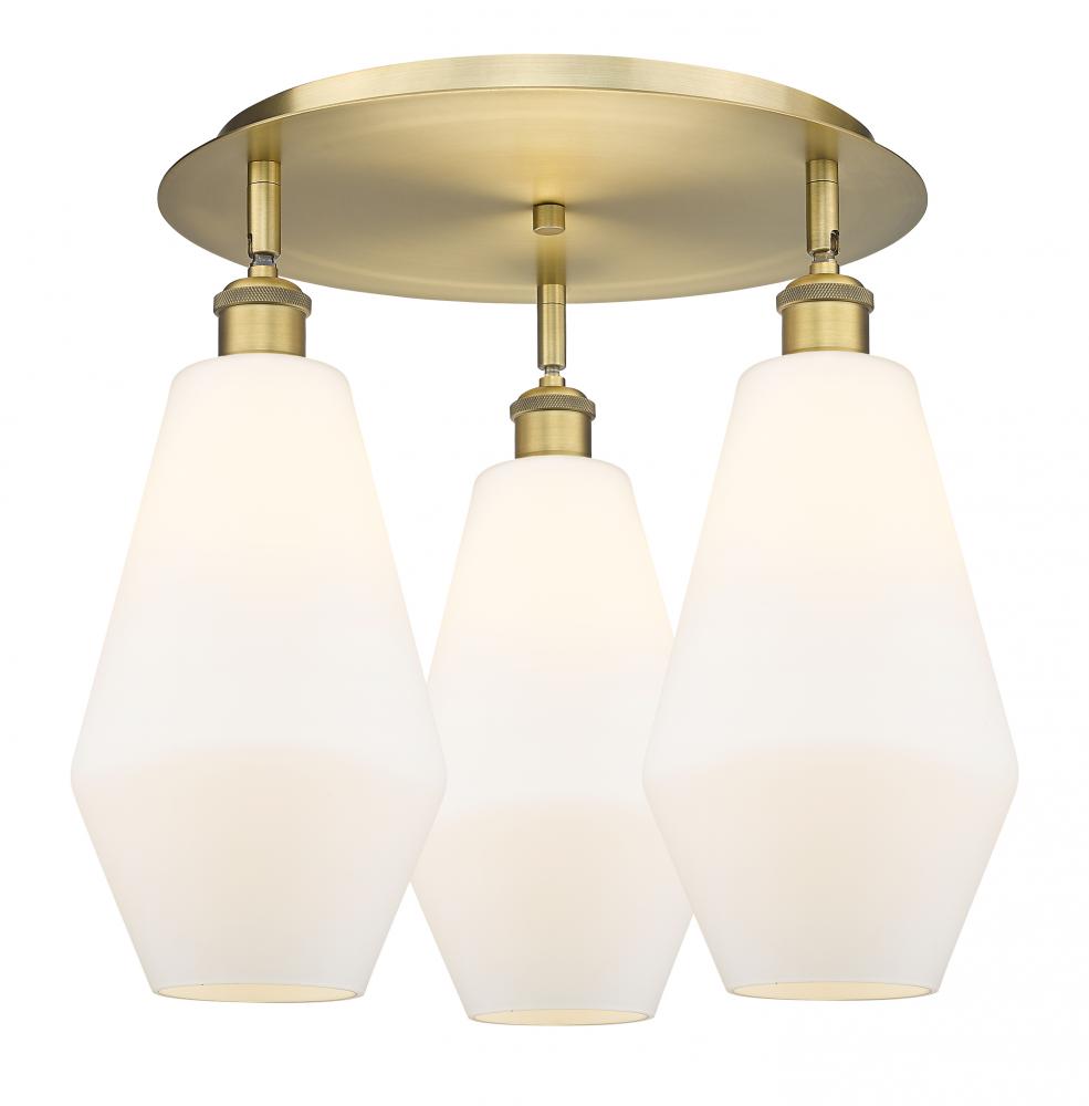 Cindyrella - 3 Light - 19 inch - Brushed Brass - Semi-Flush Mount