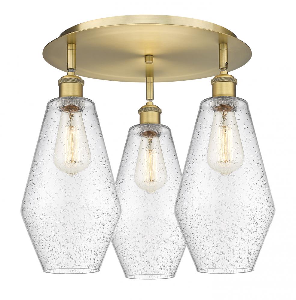Cindyrella - 3 Light - 19 inch - Brushed Brass - Semi-Flush Mount