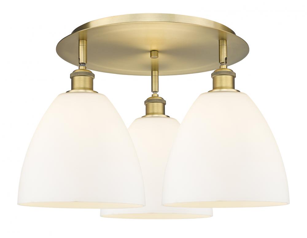 Bristol - 3 Light - 21 inch - Brushed Brass - Semi-Flush Mount