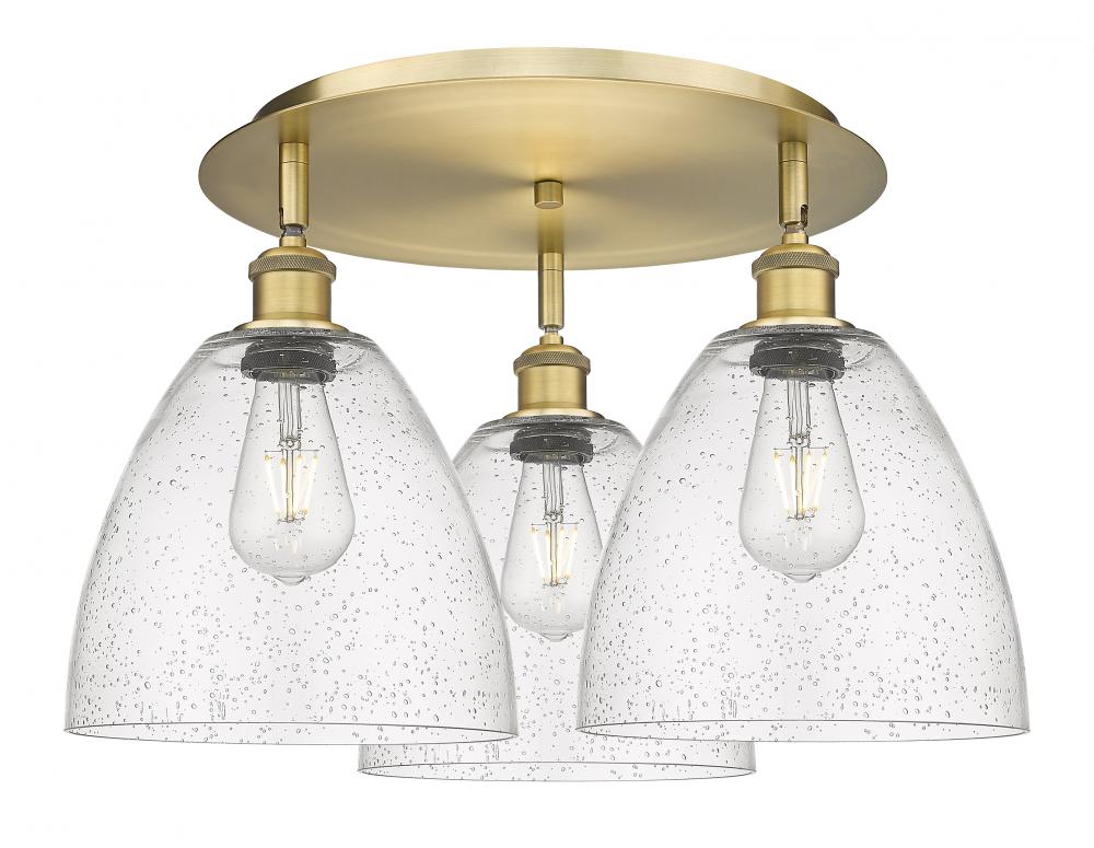 Bristol - 3 Light - 21 inch - Brushed Brass - Semi-Flush Mount