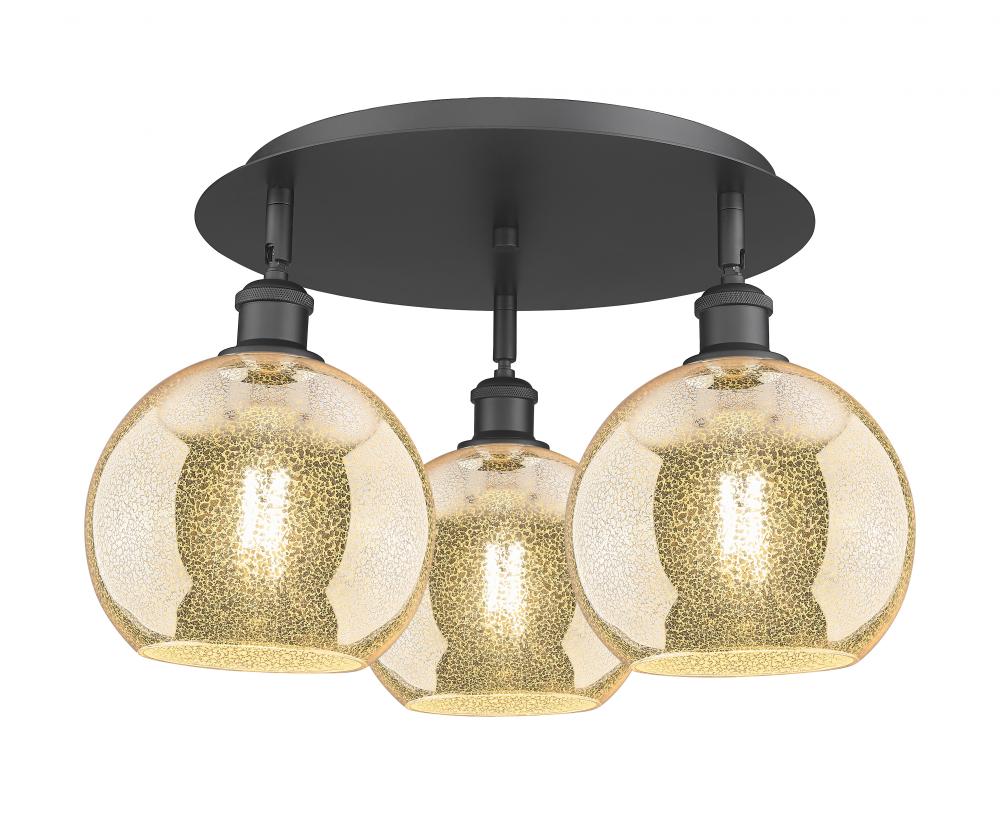 Athens - 3 Light - 20 inch - Matte Black - Semi-Flush Mount