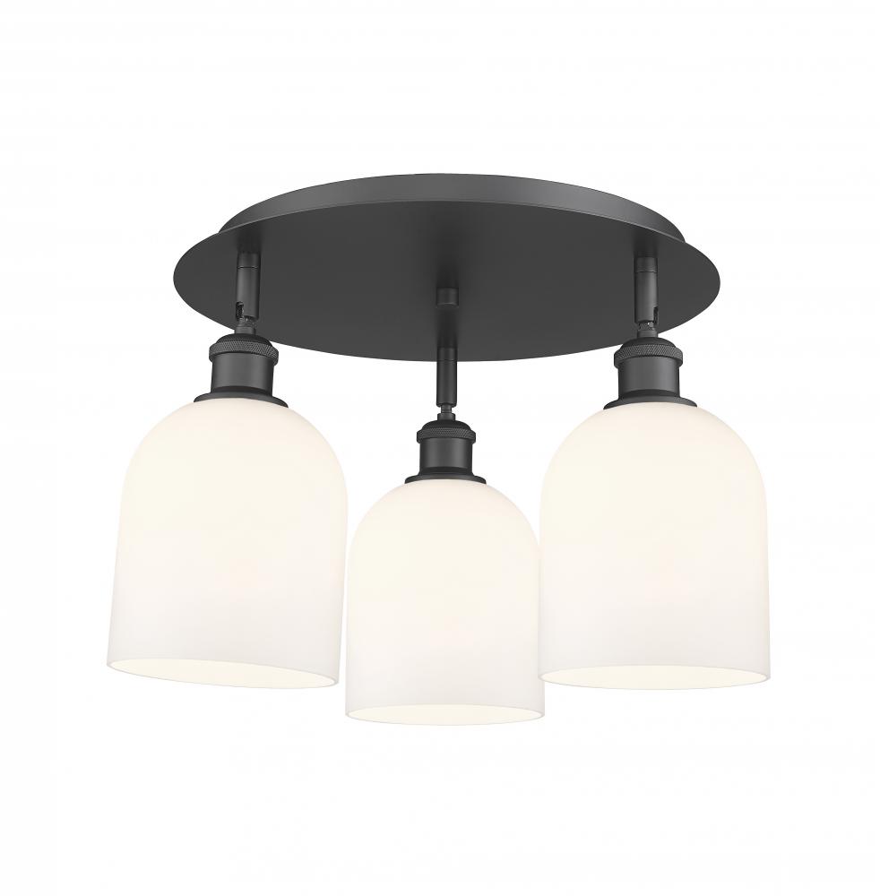 Bella - 3 Light - 17 inch - Matte Black - Semi-Flush Mount