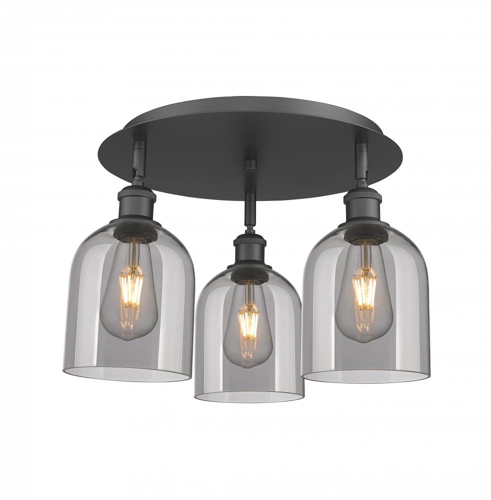Bella - 3 Light - 17 inch - Matte Black - Semi-Flush Mount