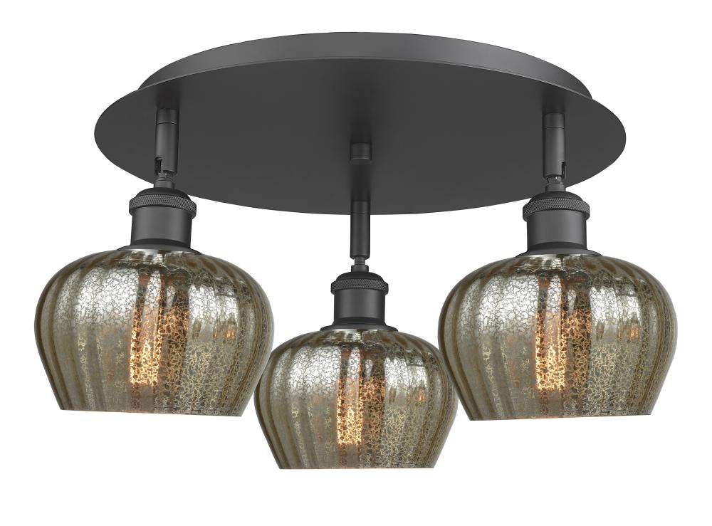 Fenton - 3 Light - 18 inch - Matte Black - Semi-Flush Mount