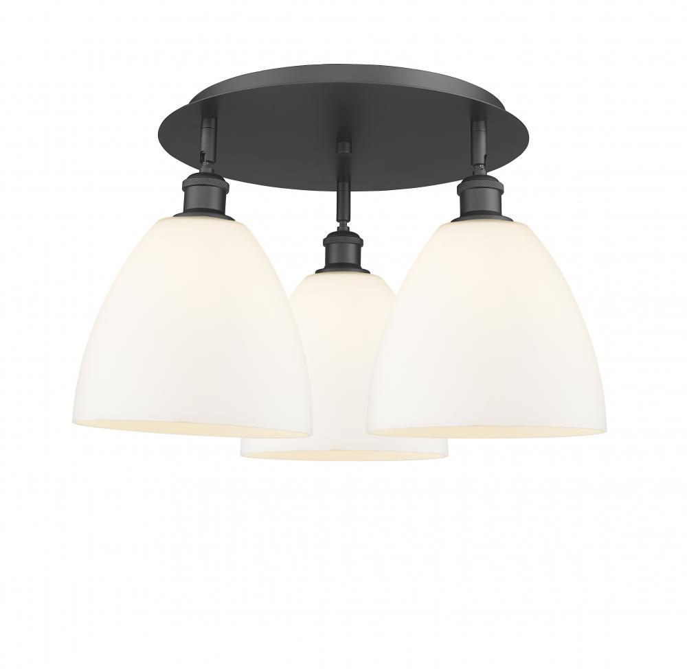Bristol - 3 Light - 21 inch - Matte Black - Semi-Flush Mount
