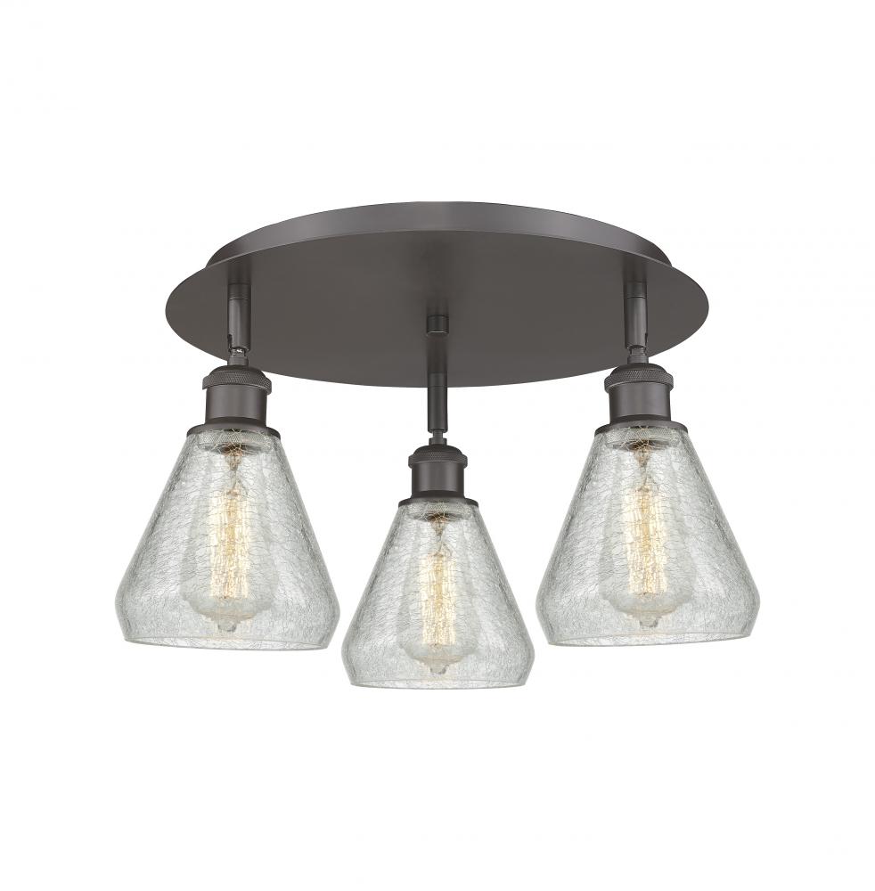 Conesus - 3 Light - 18 inch - Oil Rubbed Bronze - Semi-Flush Mount