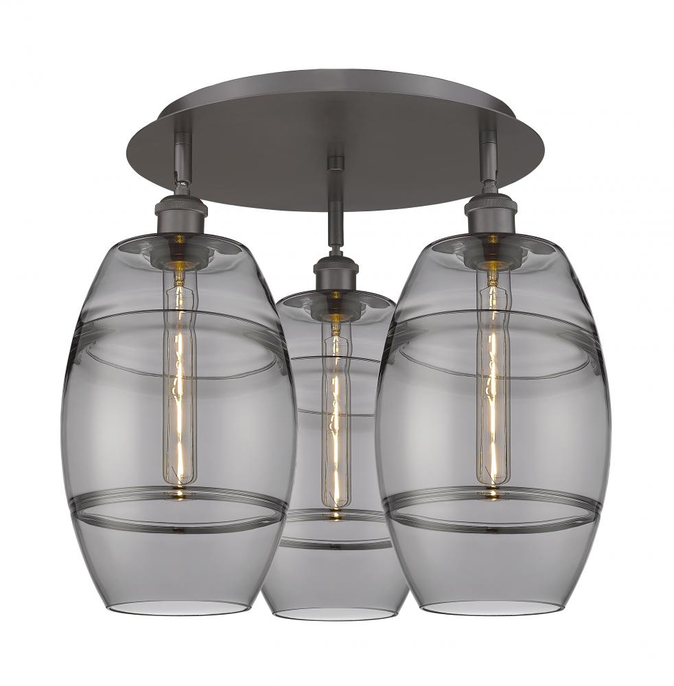 Vaz - 3 Light - 20 inch - Oil Rubbed Bronze - Semi-Flush Mount