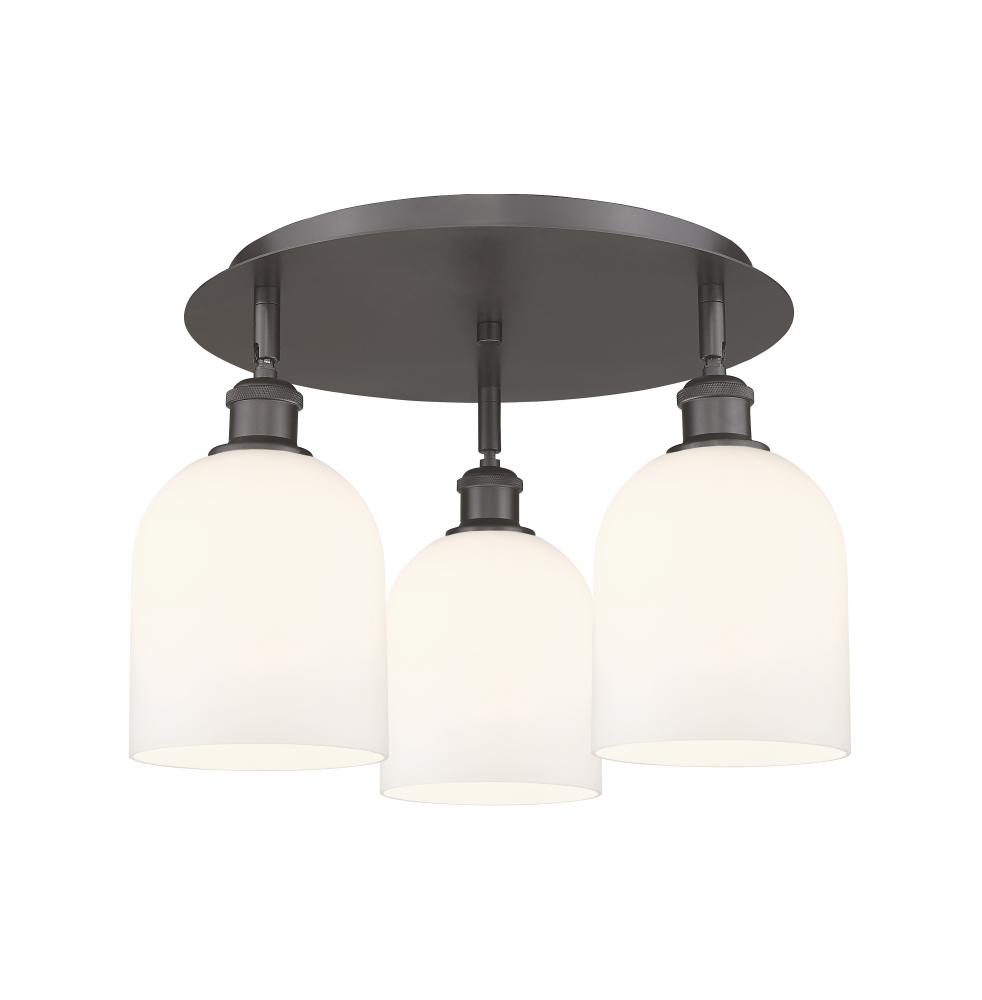 Bella - 3 Light - 17 inch - Oil Rubbed Bronze - Semi-Flush Mount