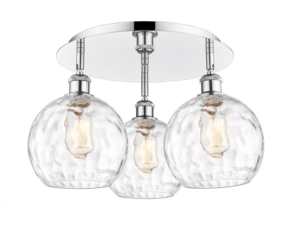 Athens Water Glass - 3 Light - 20 inch - Polished Chrome - Semi-Flush Mount