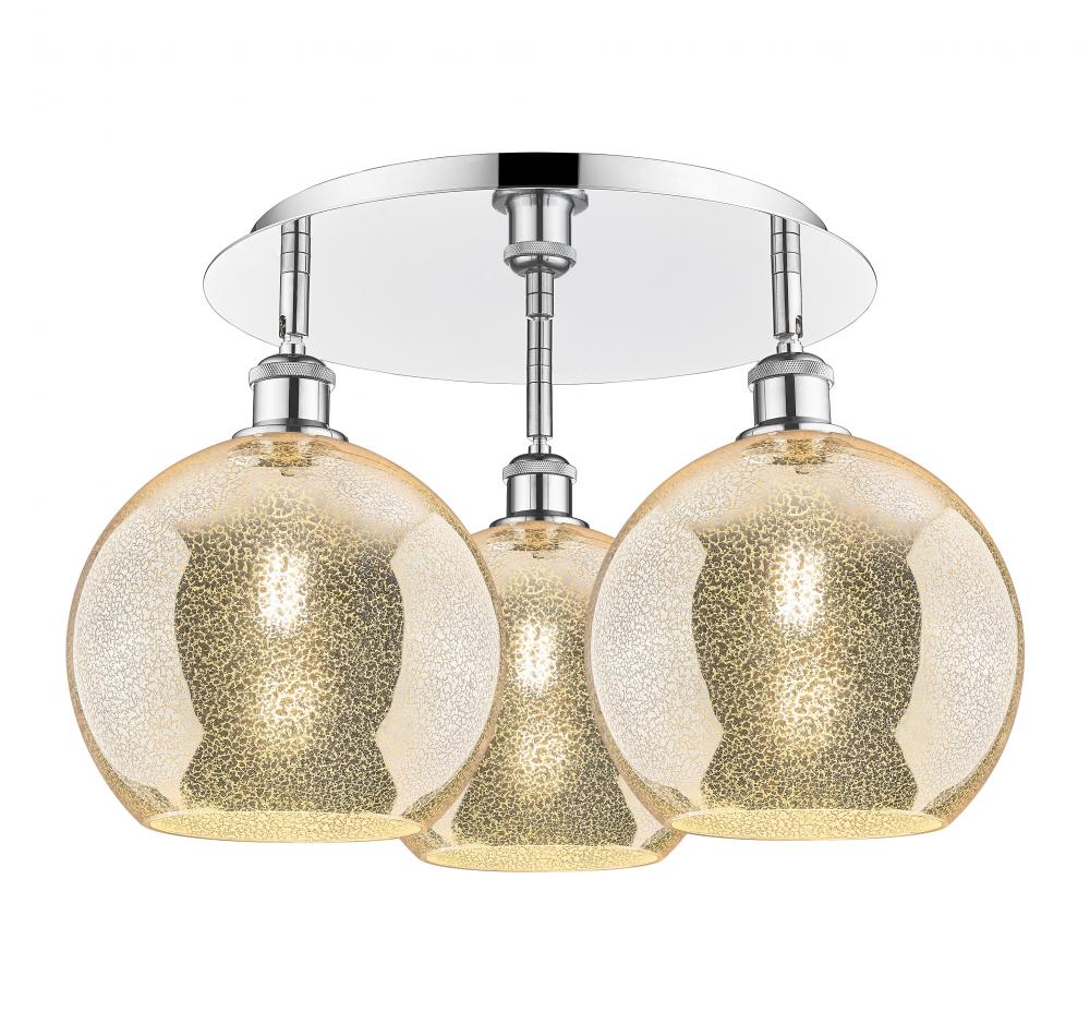Athens - 3 Light - 22 inch - Polished Chrome - Semi-Flush Mount