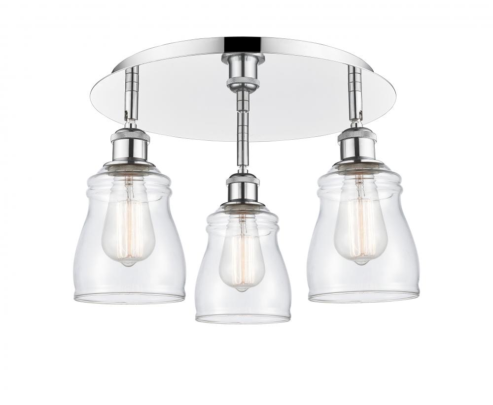 Ellery - 3 Light - 17 inch - Polished Chrome - Semi-Flush Mount