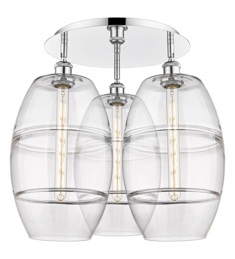 Vaz - 3 Light - 22 inch - Polished Chrome - Semi-Flush Mount