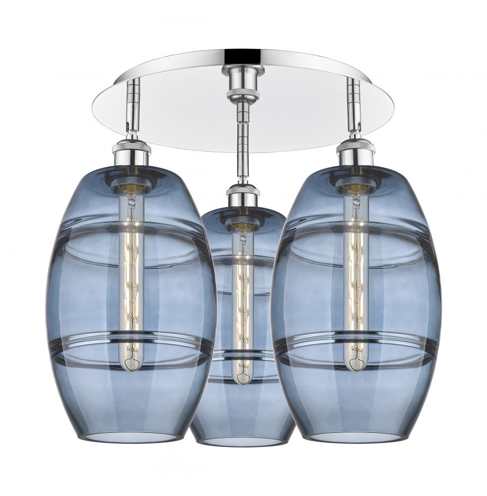 Vaz - 3 Light - 20 inch - Polished Chrome - Semi-Flush Mount