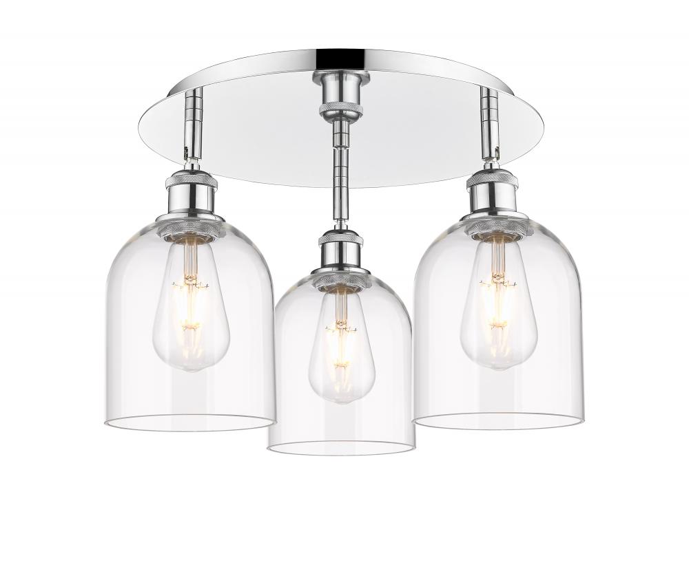 Bella - 3 Light - 17 inch - Polished Chrome - Semi-Flush Mount