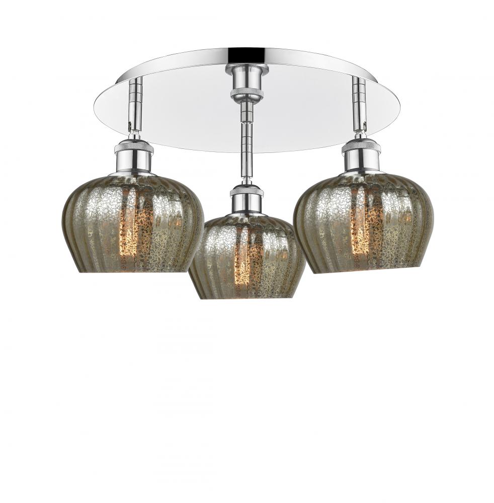 Fenton - 3 Light - 18 inch - Polished Chrome - Semi-Flush Mount