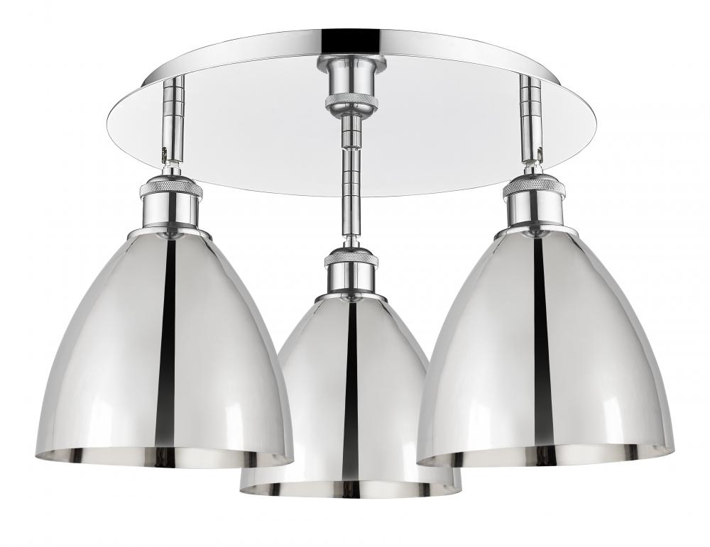 Bristol - 3 Light - 19 inch - Polished Chrome - Semi-Flush Mount