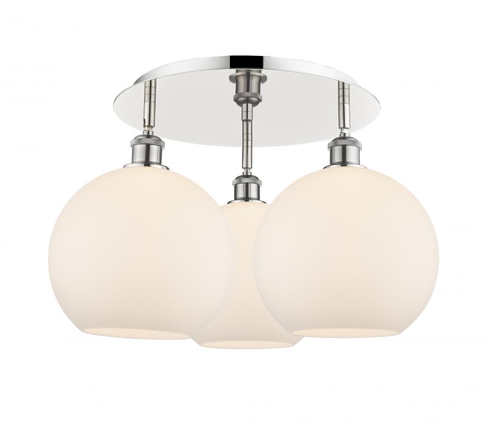 Athens - 3 Light - 22 inch - Polished Nickel - Semi-Flush Mount