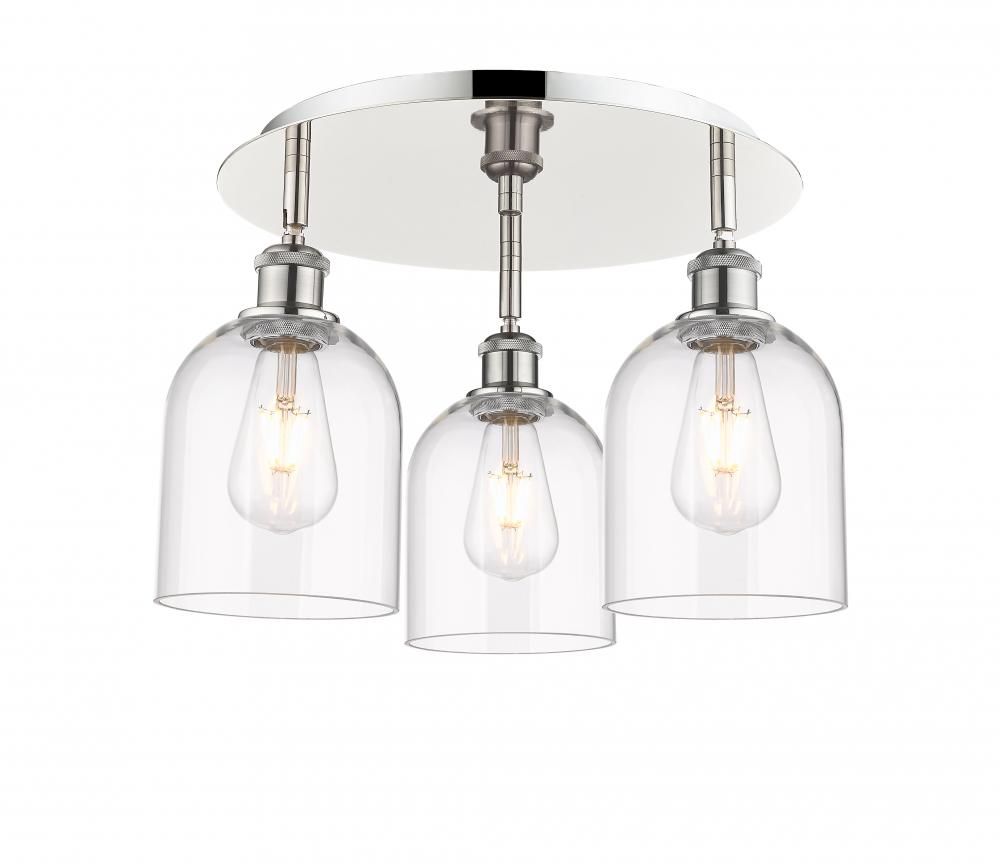 Bella - 3 Light - 17 inch - Polished Nickel - Semi-Flush Mount