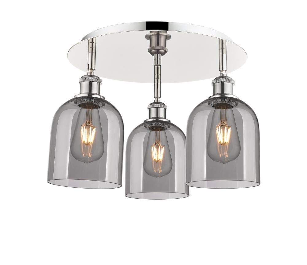 Bella - 3 Light - 17 inch - Polished Nickel - Semi-Flush Mount