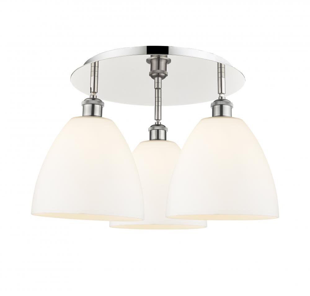 Bristol - 3 Light - 21 inch - Polished Nickel - Semi-Flush Mount