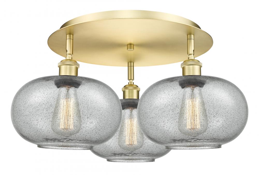 Gorham - 3 Light - 21 inch - Satin Gold - Semi-Flush Mount