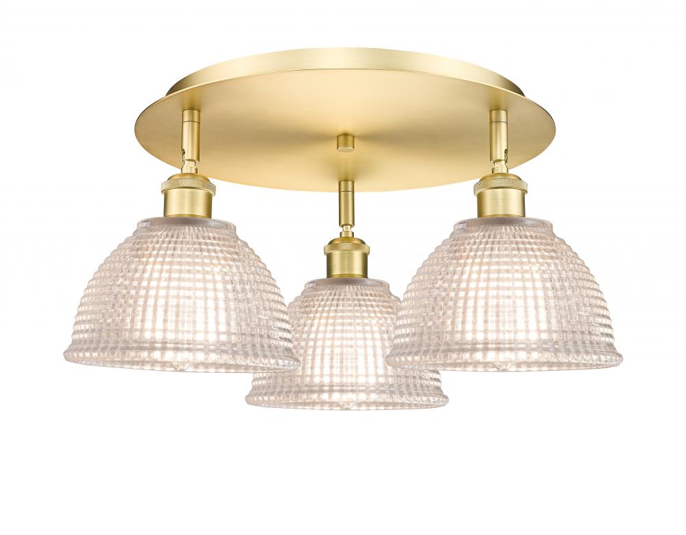 Arietta - 3 Light - 20 inch - Satin Gold - Semi-Flush Mount