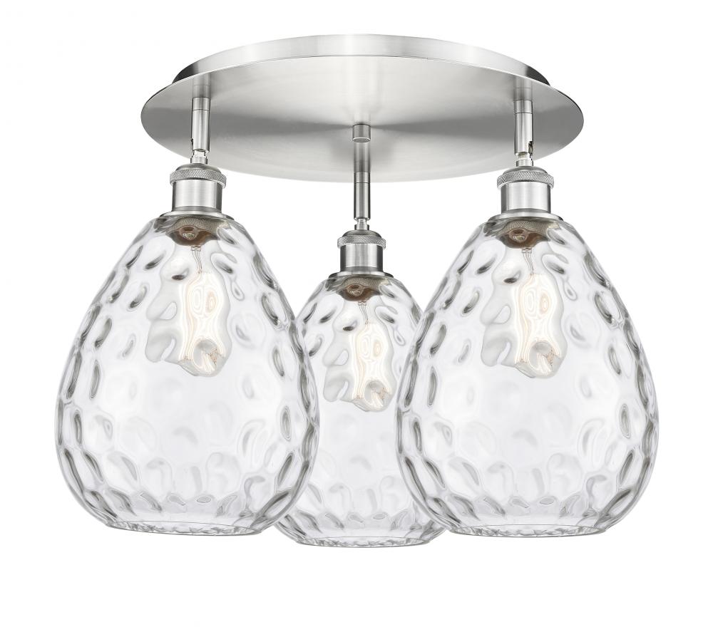 Waverly - 3 Light - 20 inch - Satin Nickel - Semi-Flush Mount