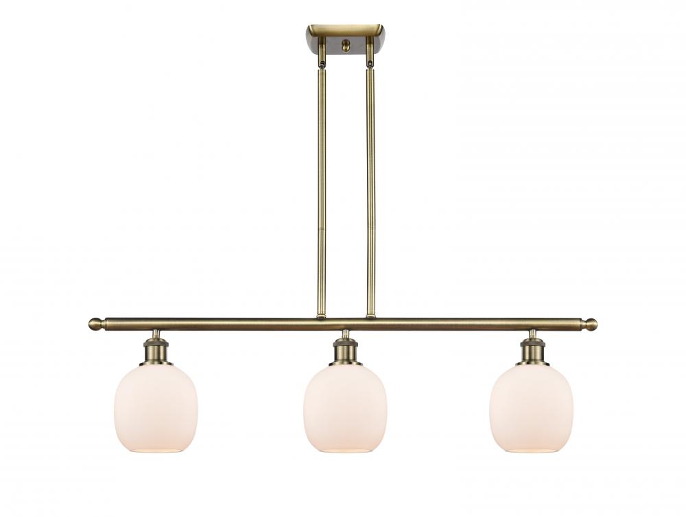 Belfast - 3 Light - 36 inch - Antique Brass - Stem hung - Island Light