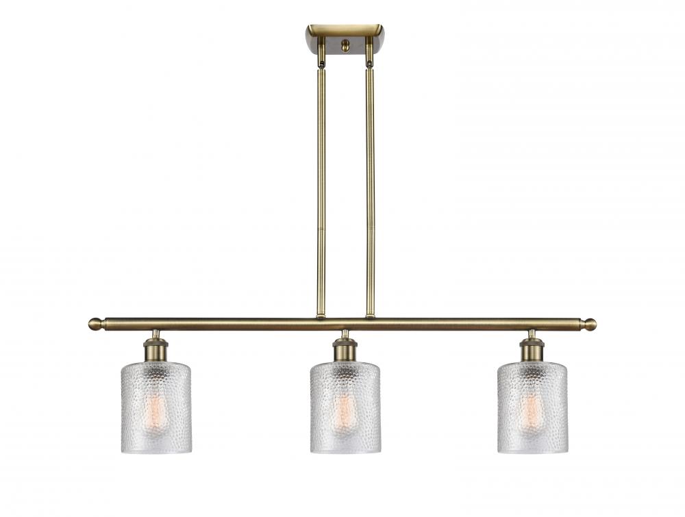 Cobbleskill - 3 Light - 36 inch - Antique Brass - Stem hung - Island Light