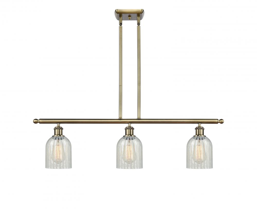 Caledonia - 3 Light - 36 inch - Antique Brass - Stem hung - Island Light