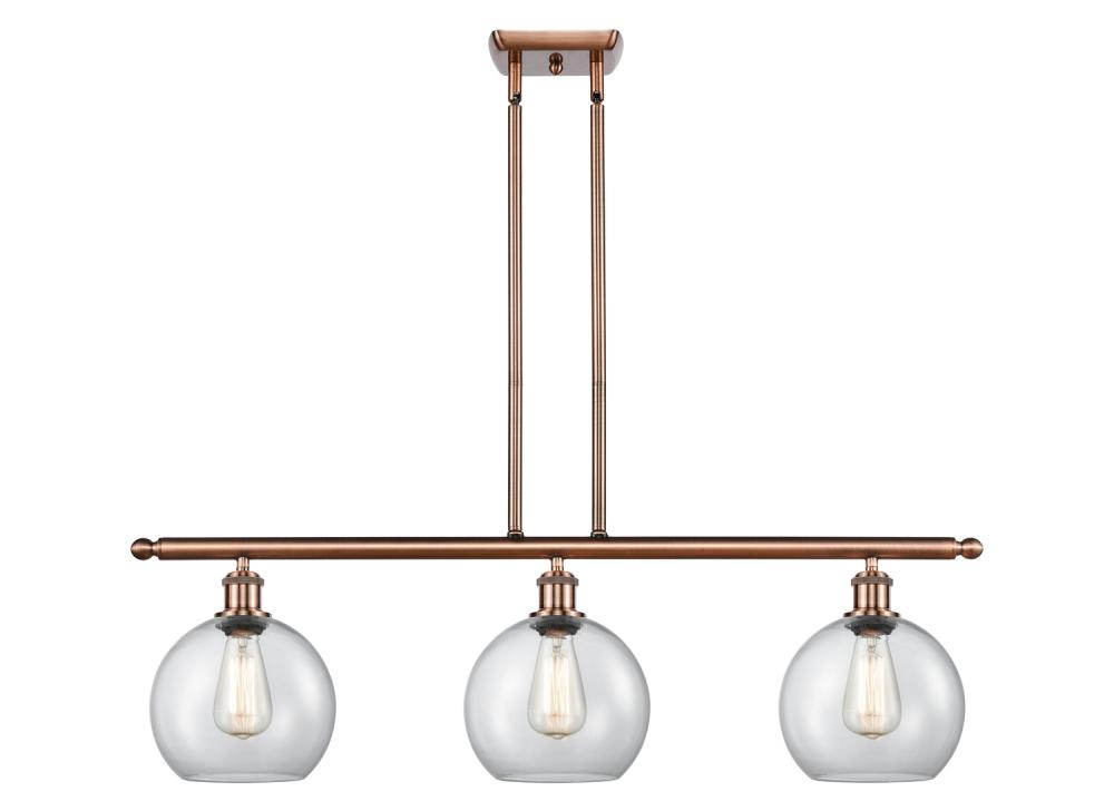 Athens - 3 Light - 36 inch - Antique Copper - Stem hung - Island Light