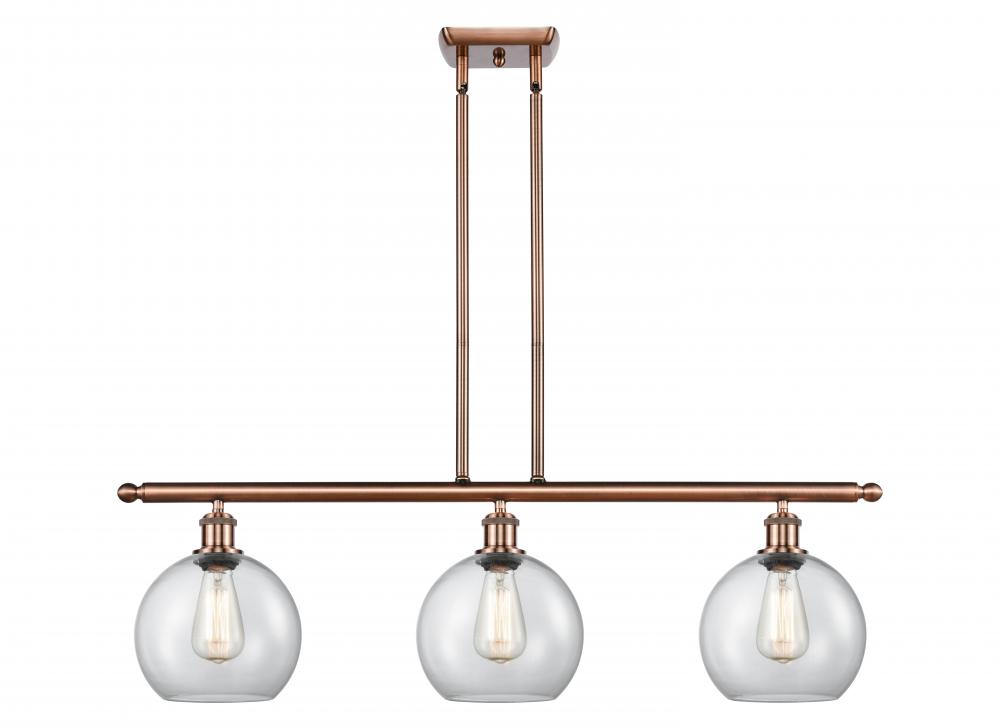 Athens - 3 Light - 36 inch - Antique Copper - Stem hung - Island Light