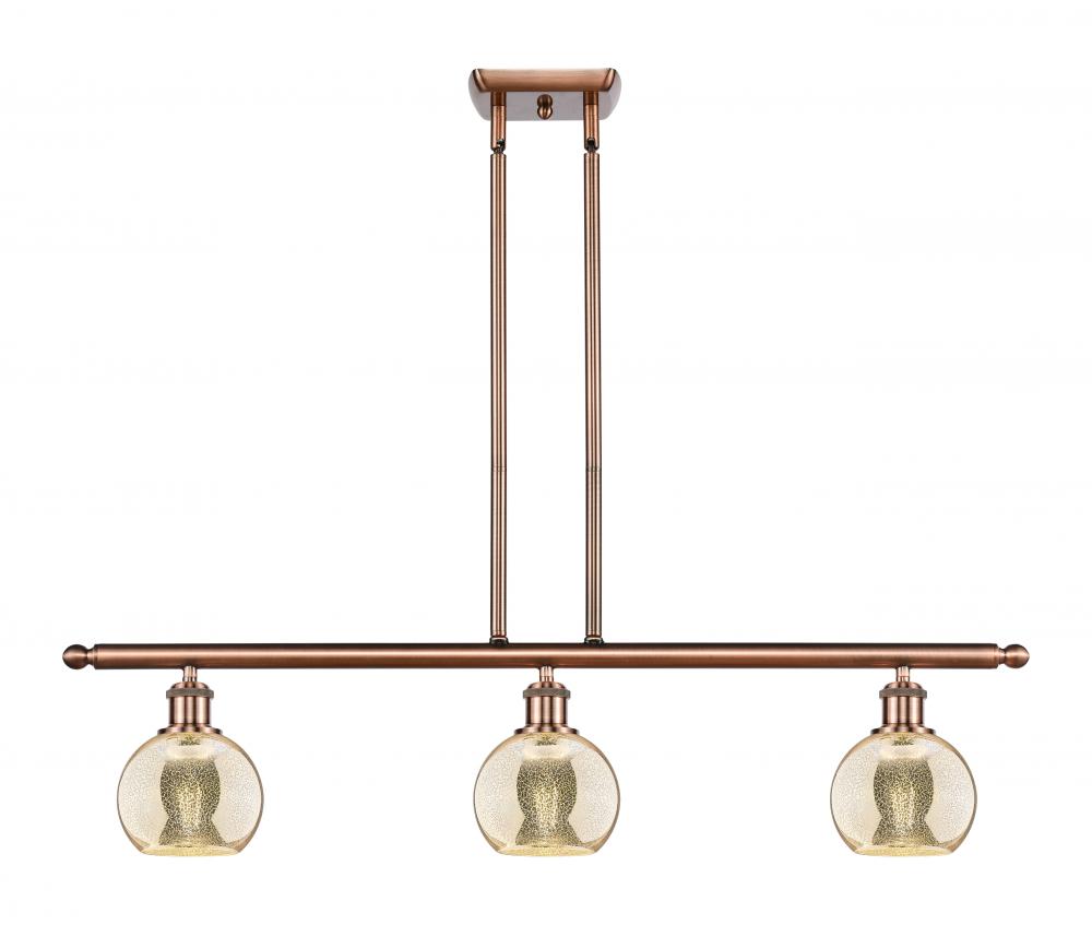 Athens - 3 Light - 36 inch - Antique Copper - Stem hung - Island Light