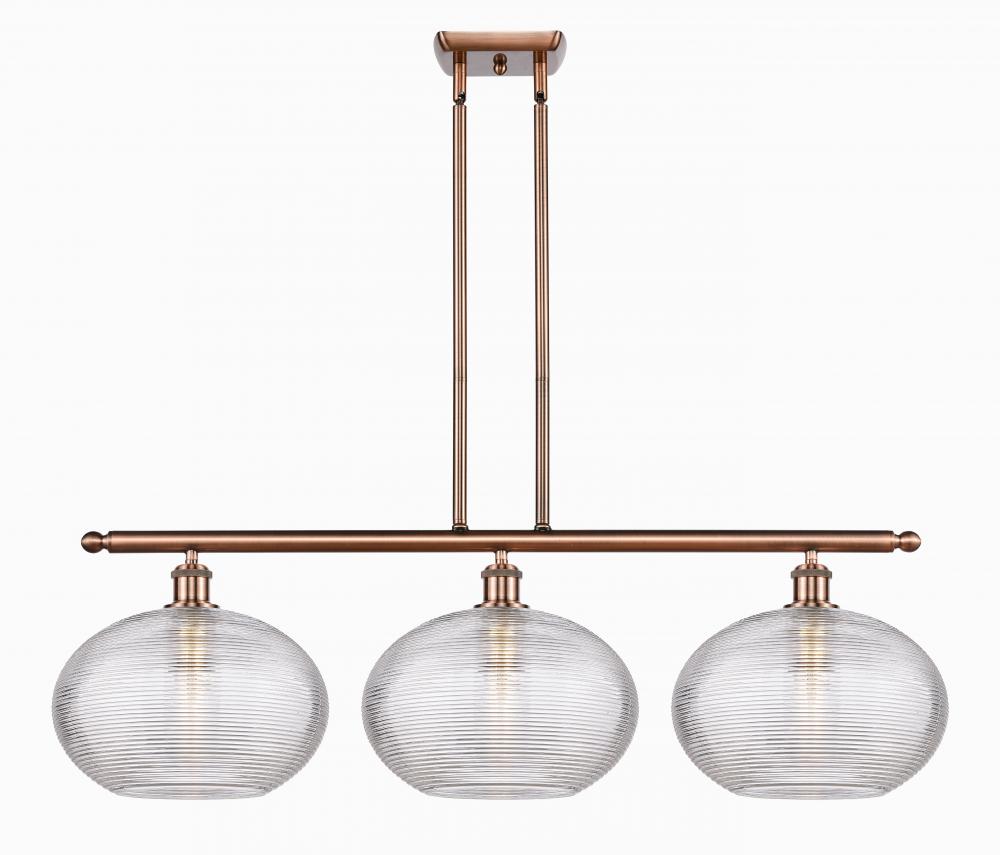 Ithaca - 3 Light - 39 inch - Antique Copper - Stem hung - Island Light